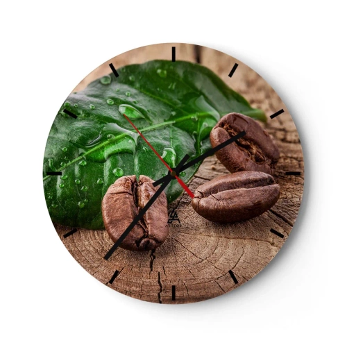 Relógio de parede - Relógio em vidro - Preto e verdadeiro - 40x40 cm