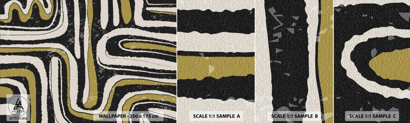 Amostra de papel de parede autocolante Deluxe Sticker - Composição: estradas e becos - Idoso, Abstração, Pedaço - 100x30 cm