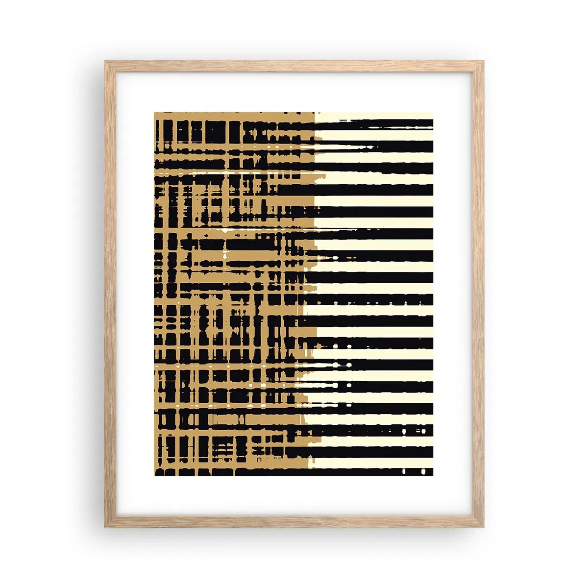 Pôster com moldura de carvalho claro - Abstração arquitetónica - 40x50 cm