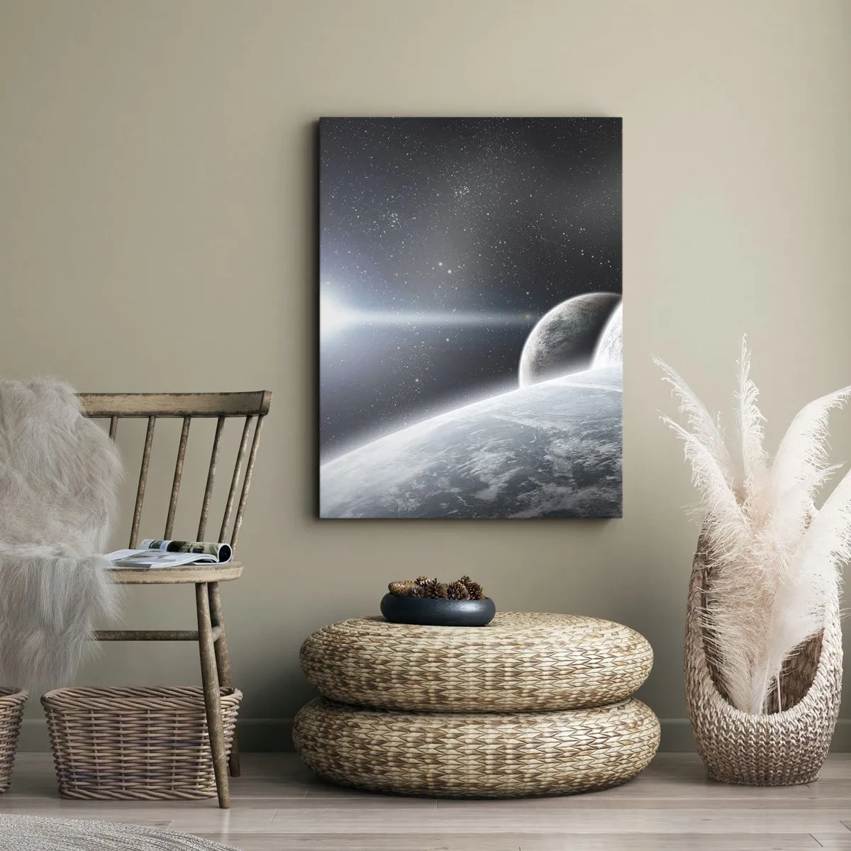 Quadro em tela - Música cósmica das esferas - 45x80 cm