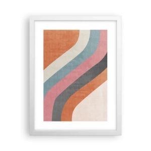 Pôster em moldura branca - Composição diagonal – movimento - 30x40 cm