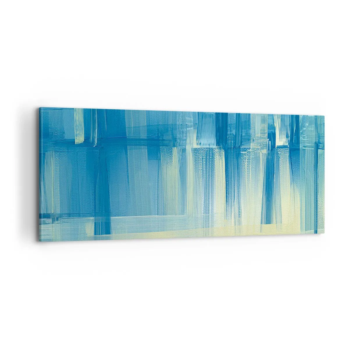 Quadro em tela - Composição em turquesa - 100x40 cm