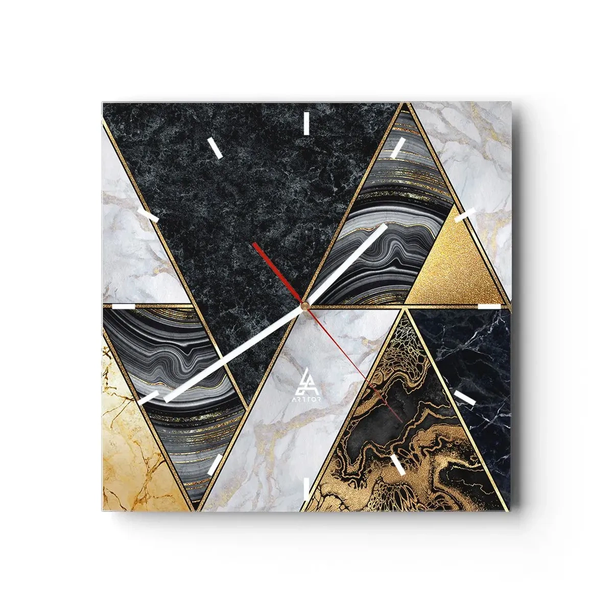 Relógio de parede - Relógio em vidro - Pedra por pedra - 30x30 cm
