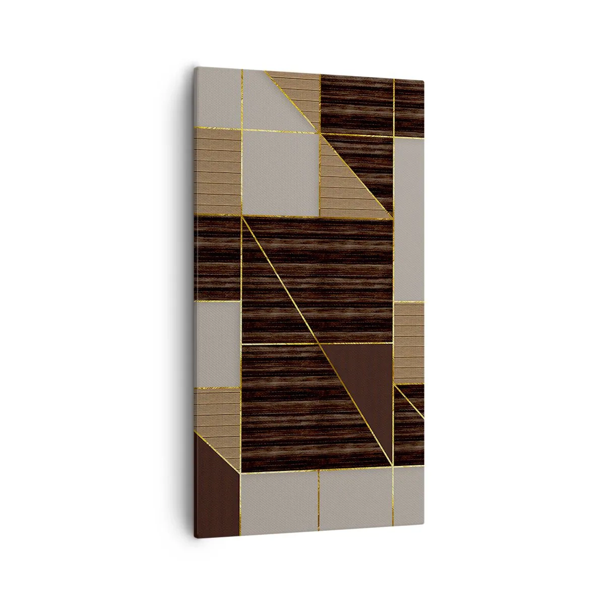 Quadro em tela - Mosaico de bronzes e ouro - 55x100 cm