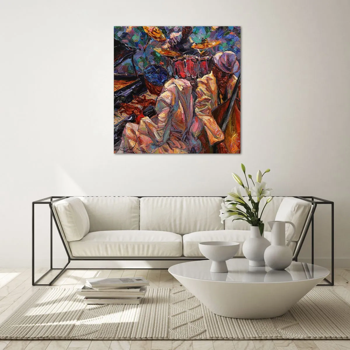 Quadro em vidro - Num só ritmo - 30x30 cm