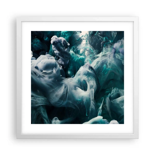 Pôster em moldura branca - Movimento de cores - 40x40 cm