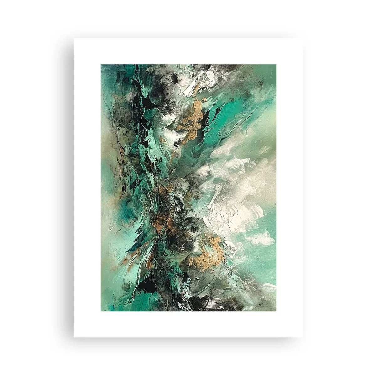 Pôster - Surf esmeralda e preto - 30x40 cm