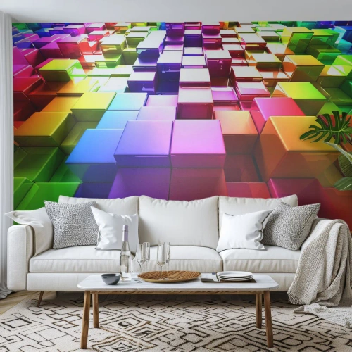Papel de parede personalizado Premium Sand - Op-art juntos como uma equipa - Abstração, Gráficos, 3D