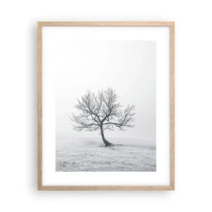 Pôster com moldura de carvalho claro - Contra o nada - 40x50 cm