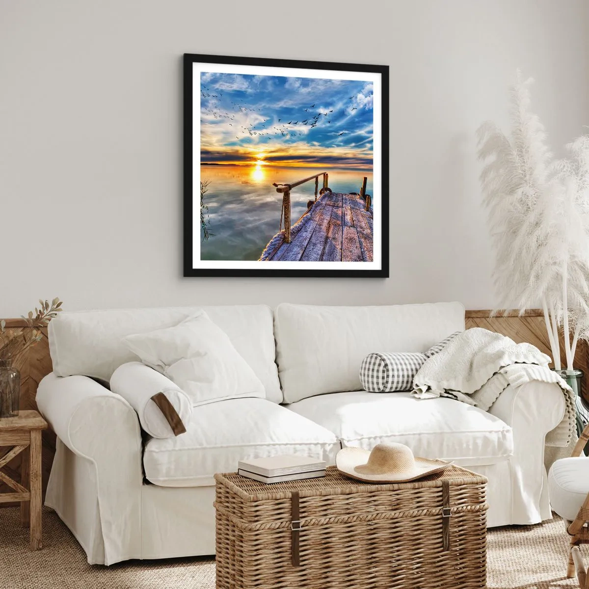 Pôster com moldura preta - O vento descansa - 50x50 cm