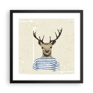 Pôster com moldura preta - Porque eu gosto de camisas listradas! - 40x40 cm