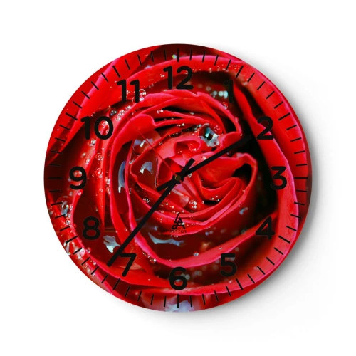 Relógio de parede - Relógio em vidro - Em gotas de orvalho - 40x40 cm