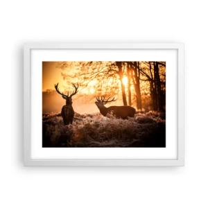 Pôster em moldura branca - O sonho do caçador - 40x30 cm