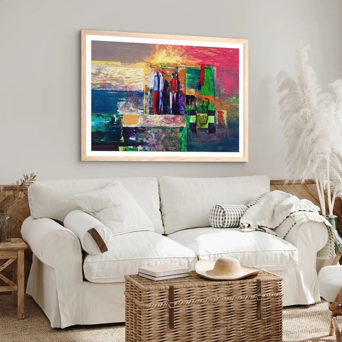 Pôster com moldura de carvalho claro - Relacionamentos e emoções - 100x70 cm