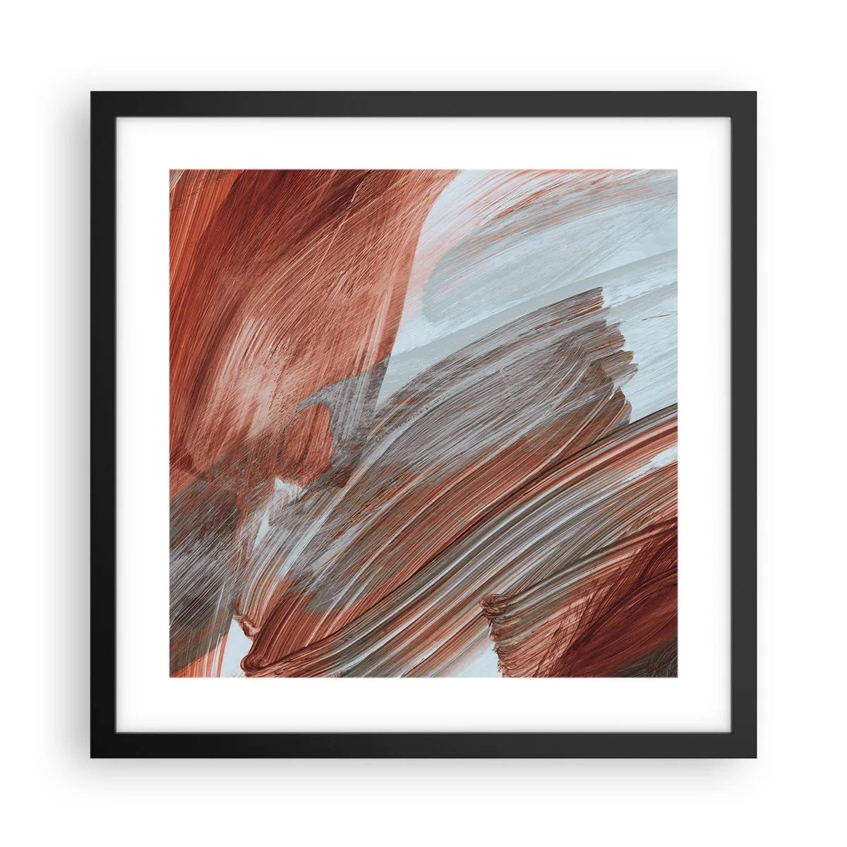 Pôster com moldura preta - Abstração de outono e vento - 40x40 cm