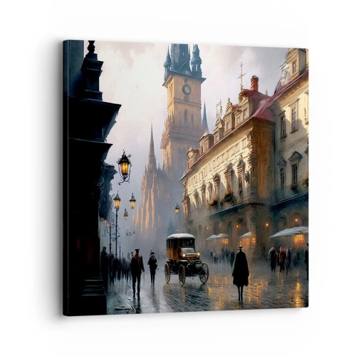 Quadro em tela - O encanto de uma noite em Praga - 30x30 cm