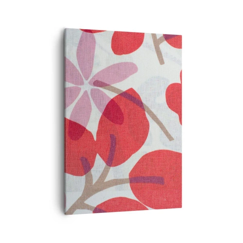 Quadro em tela - Arranjo de flores em rosa - 50x70 cm