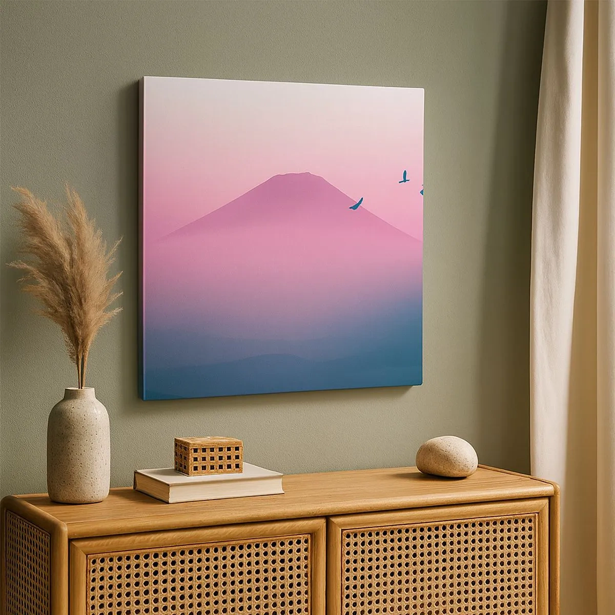 Quadro em tela - Andarilhos sob as nuvens - 30x30 cm