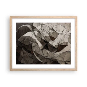 Pôster com moldura de carvalho claro - Circulação das cores da terra - 50x40 cm