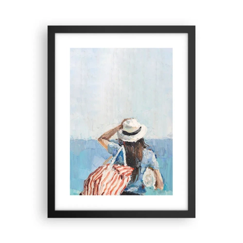 Pôster com moldura preta - Bem-vindo às suas férias - 30x40 cm