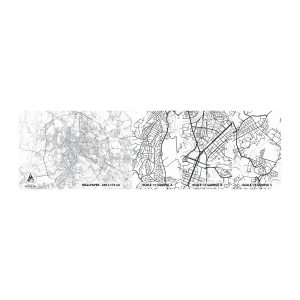 Amostra de papel de parede autocolante Deluxe Sticker - Círculo romano - Cidade, Mapa da cidade, Roma - 100x30 cm