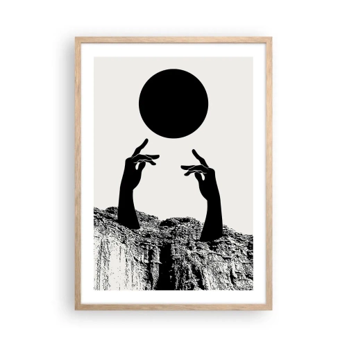 Pôster com moldura de carvalho claro - Composição surrealista: o sol e o resto - 50x70 cm