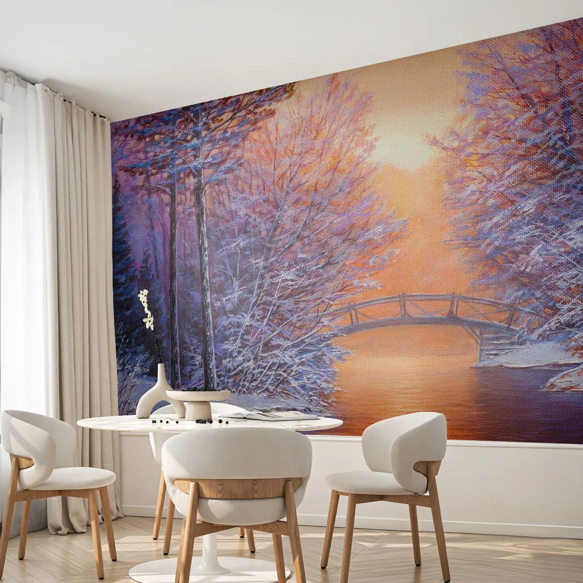 Papel de Parede Premium Sand - Vamos nos encontrar aqui - Paisagem, Parque, Ponte - 100x70 cm
