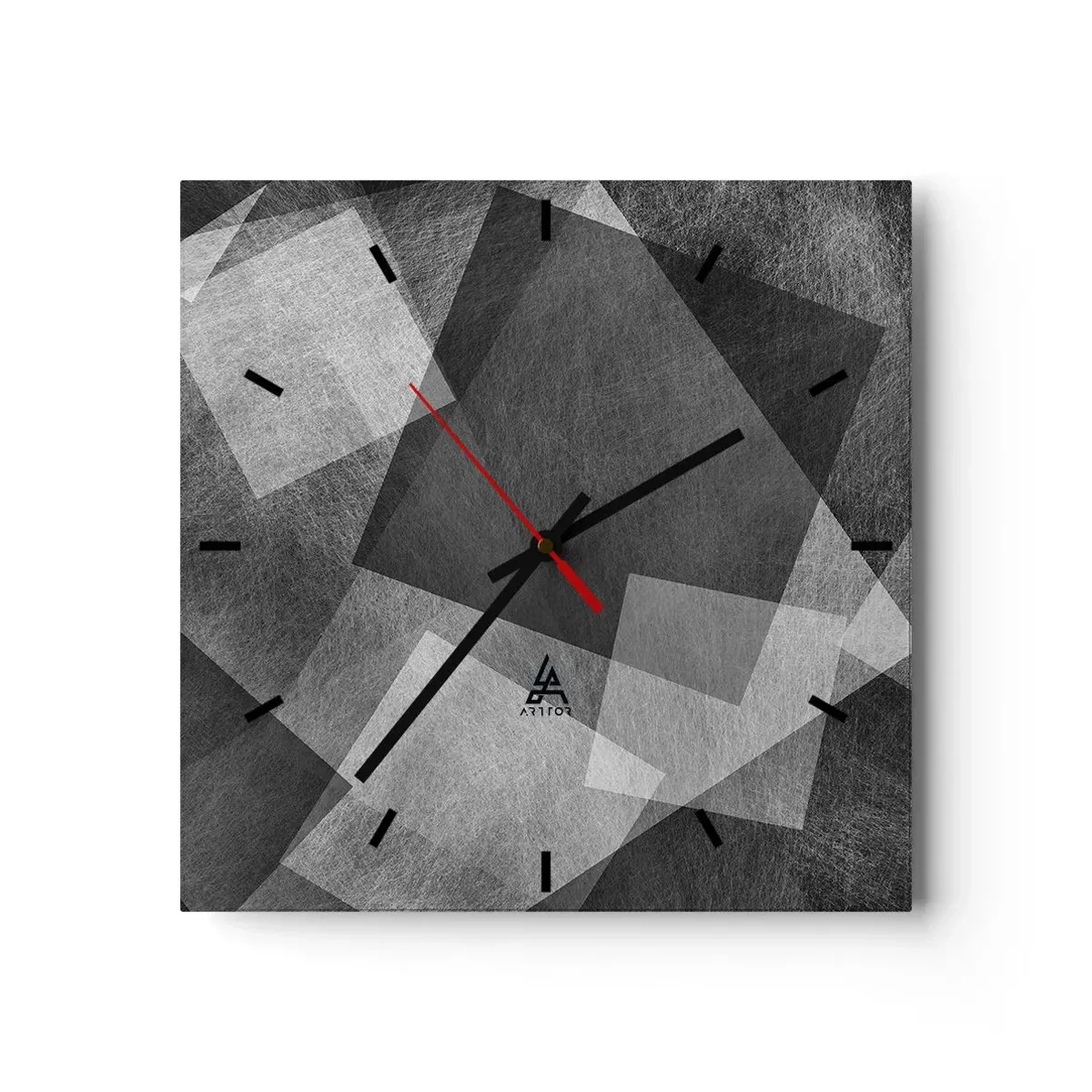 Relógio de parede - Relógio em vidro - Um eterno símbolo da durabilidade e da ordem - 40x40 cm