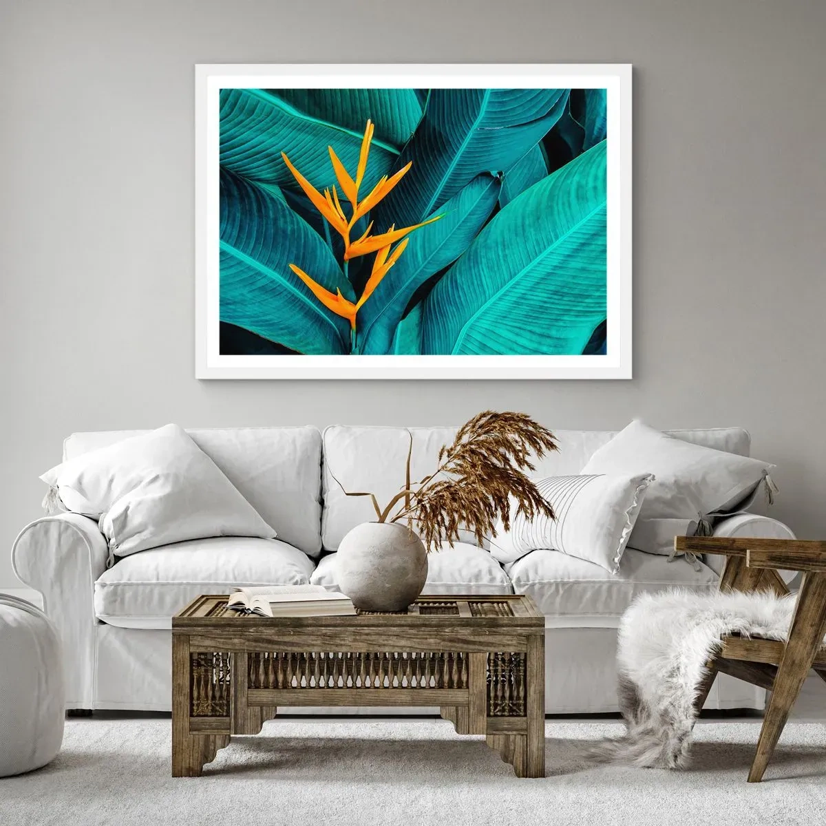 Pôster em moldura branca - Flor do Éden - 91x61 cm