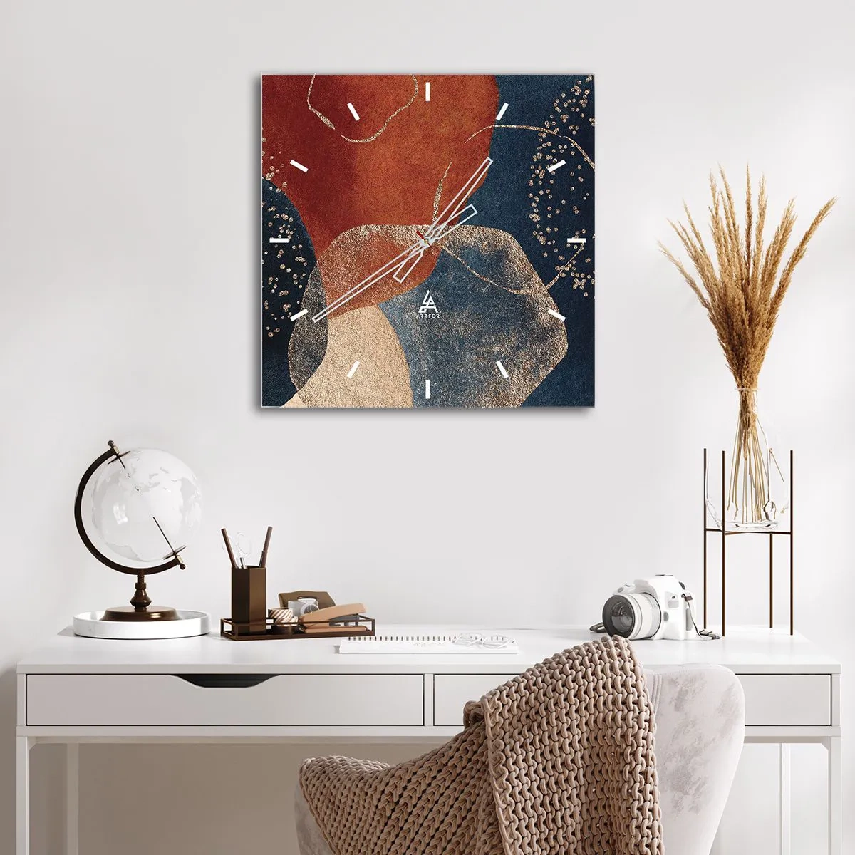 Relógio de parede - Relógio em vidro - Leveza do ser - 30x30 cm