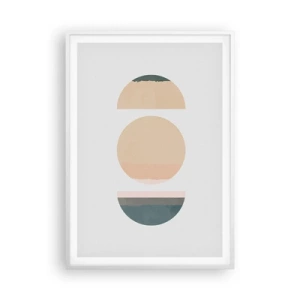 Pôster em moldura branca - Círculo entre círculos - 70x100 cm