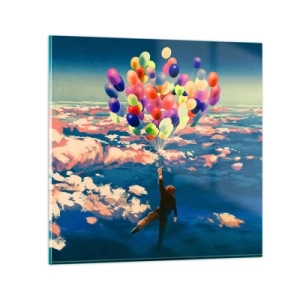 Quadro em vidro - Um sonho de infância tornado realidade - 30x30 cm