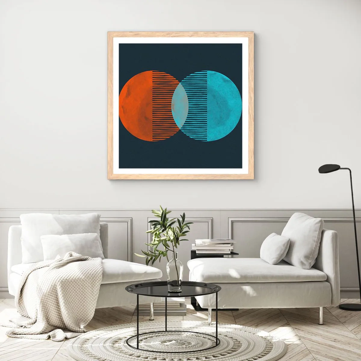 Pôster com moldura de carvalho claro - Fantasia astronómica - 30x30 cm