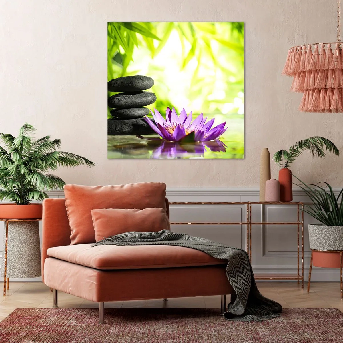 Quadro em tela - Em um arbusto de bambu - 40x40 cm