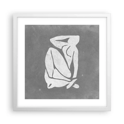 Pôster em moldura branca - Nos pensamentos - 40x40 cm