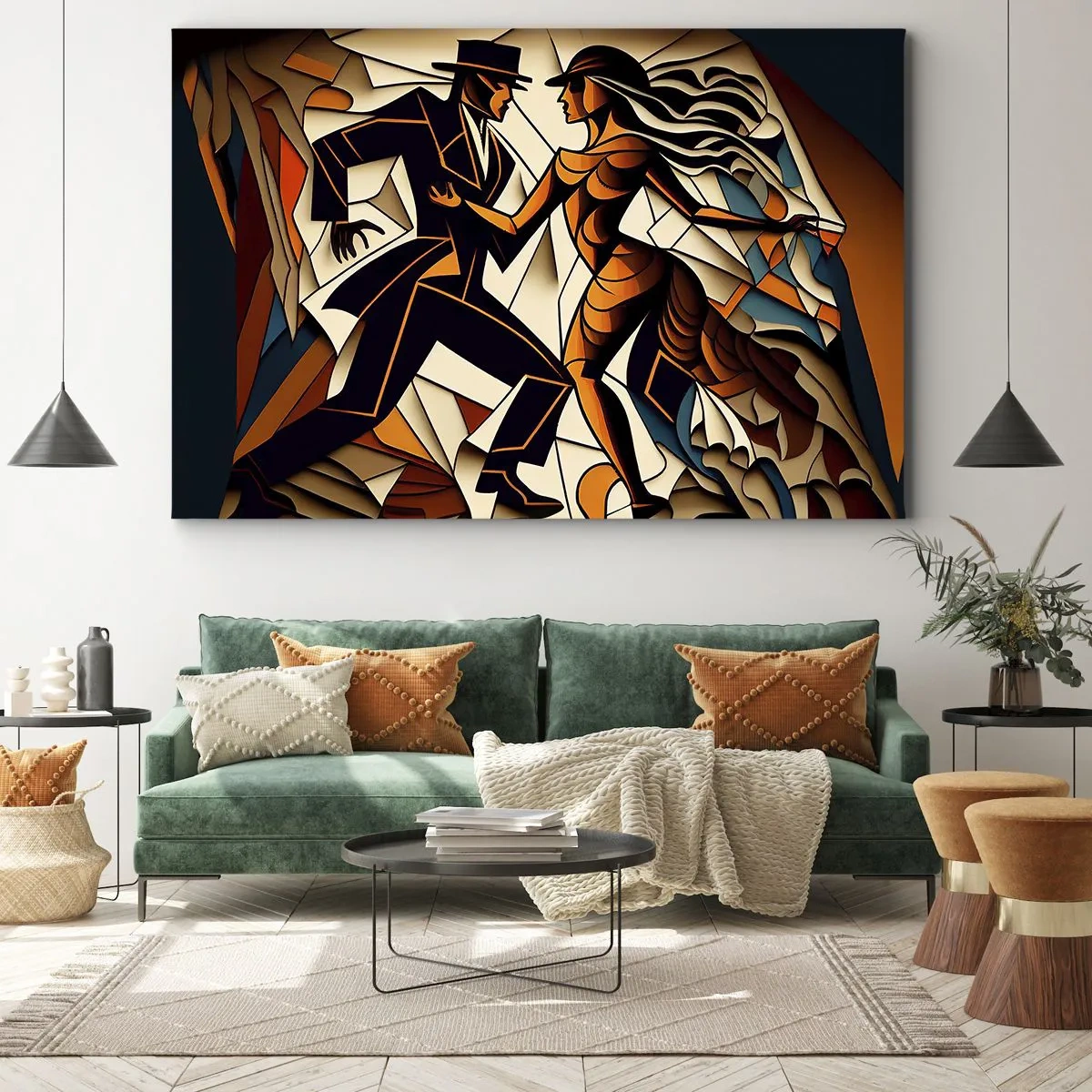 Quadro em tela - Dança de paixão e paixão - 70x50 cm