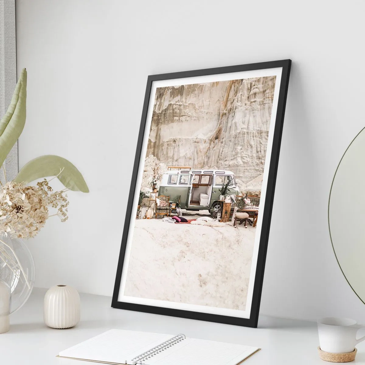 Pôster com moldura preta - É hora de começar a jornada - 30x40 cm