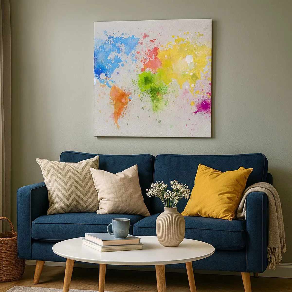 Quadro em tela - Todas as cores do mundo - 30x30 cm