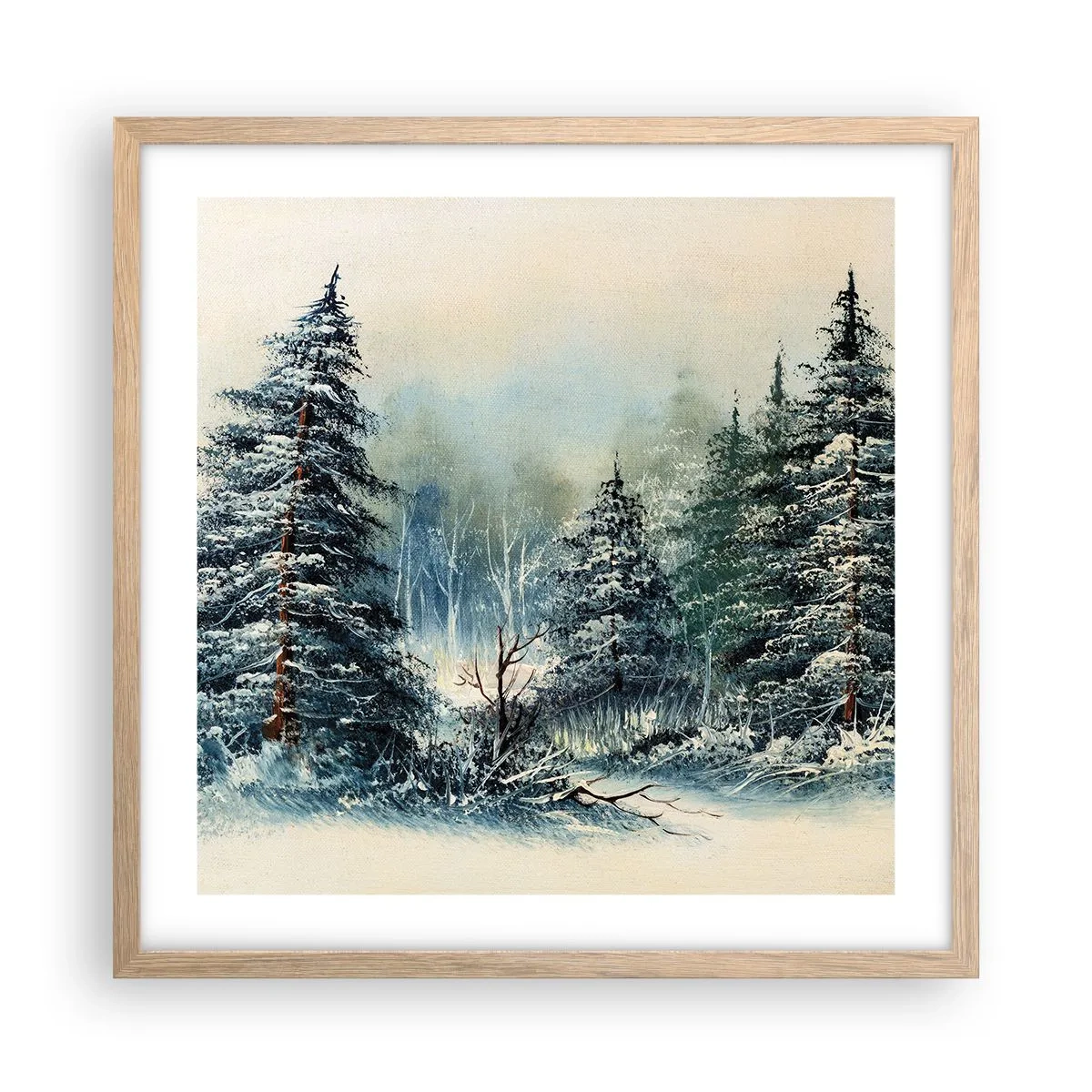 Pôster com moldura de carvalho claro - Prontas para o Natal - 50x50 cm