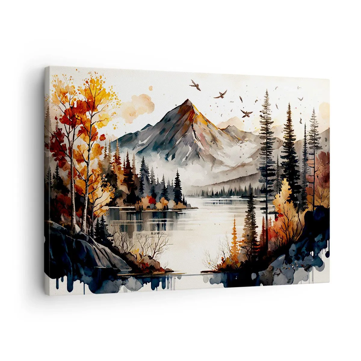 Quadro em tela - Outono dourado nas montanhas - 70x50 cm