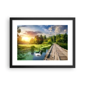 Pôster com moldura preta - Verão em todos os lugares - 40x30 cm