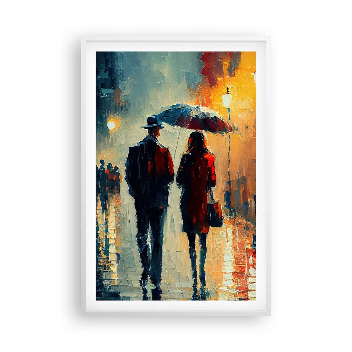 Pôster em moldura branca - História de amor urbano - 61x91 cm