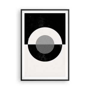 Pôster com moldura preta - Harmonia a preto e branco - 61x91 cm