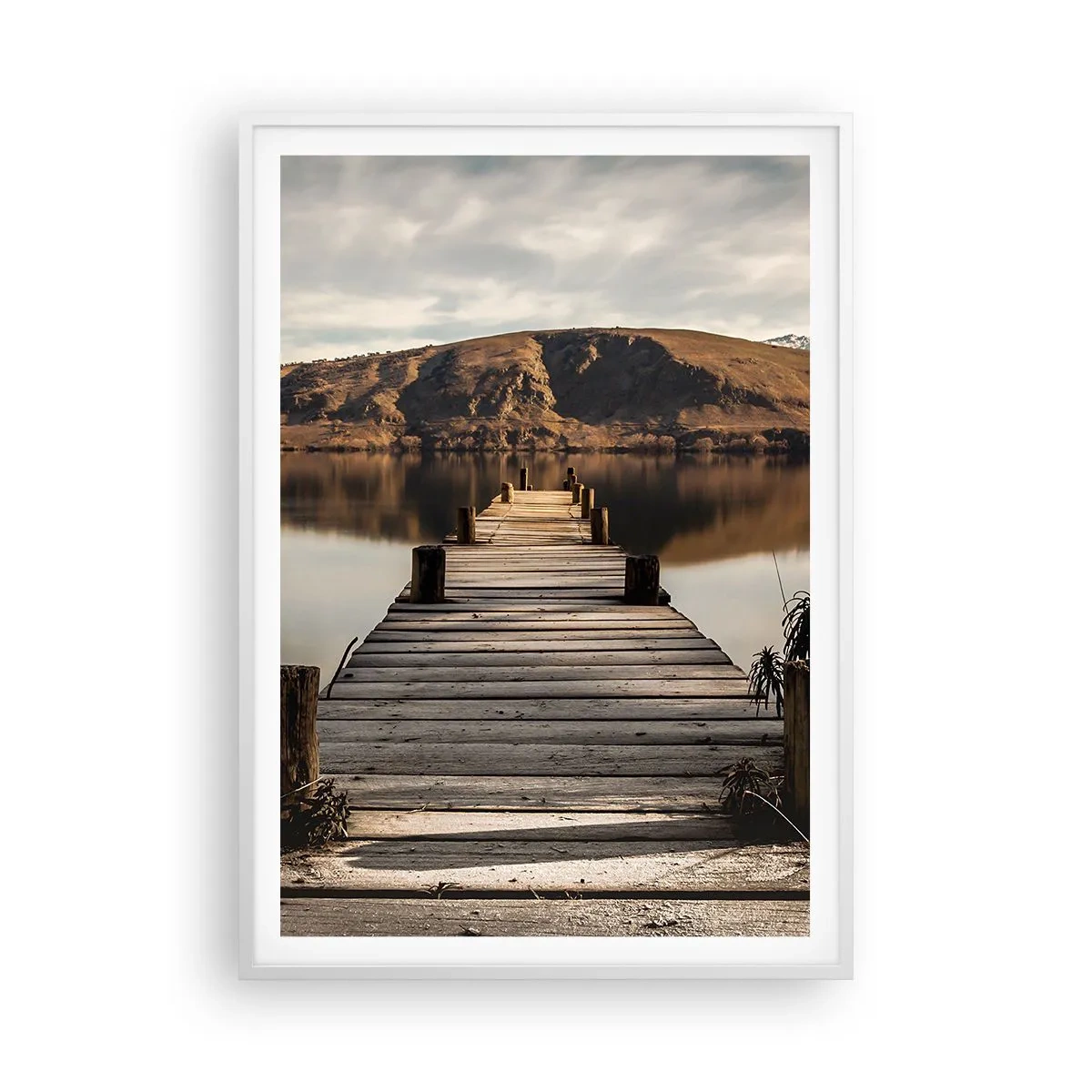Pôster em moldura branca - Paisagem em silêncio - 70x100 cm