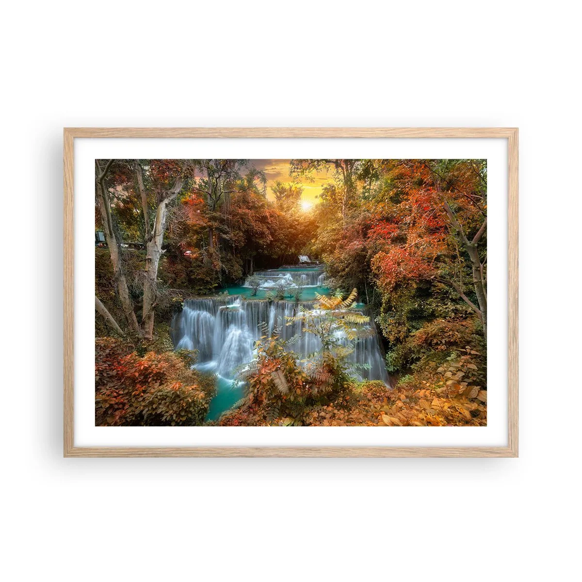 Pôster com moldura de carvalho claro - O tesouro escondido da floresta - 70x50 cm