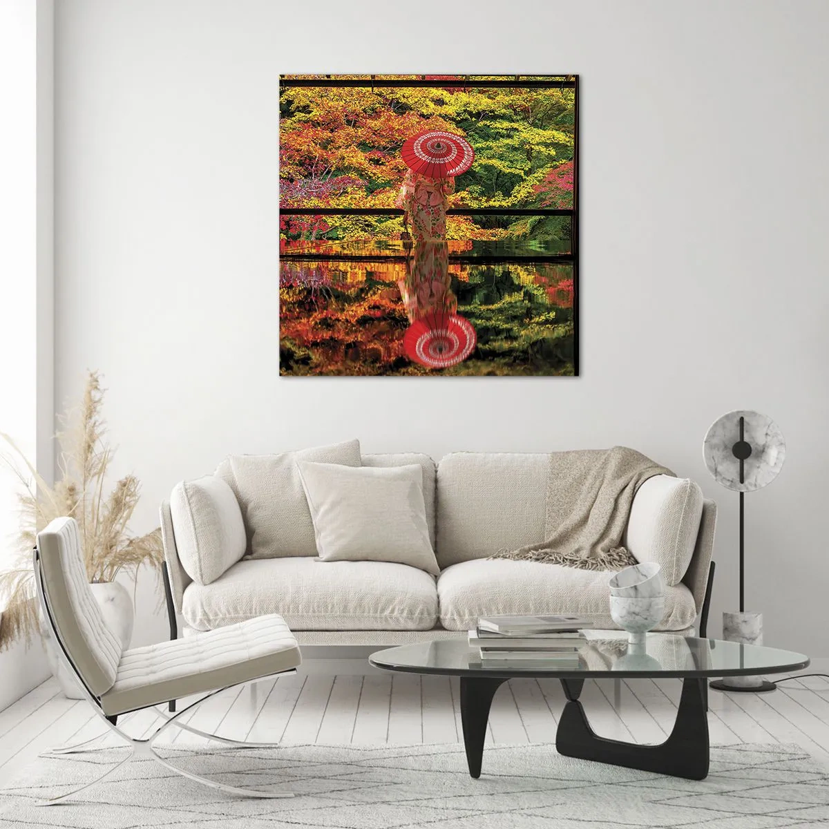 Quadro em vidro - No templo da natureza - 40x40 cm