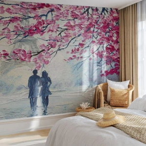 Papel de Parede Standard Eco - Passeio romântico - Paris, Torre Eiffel, Casal apaixonado - 250x175 cm