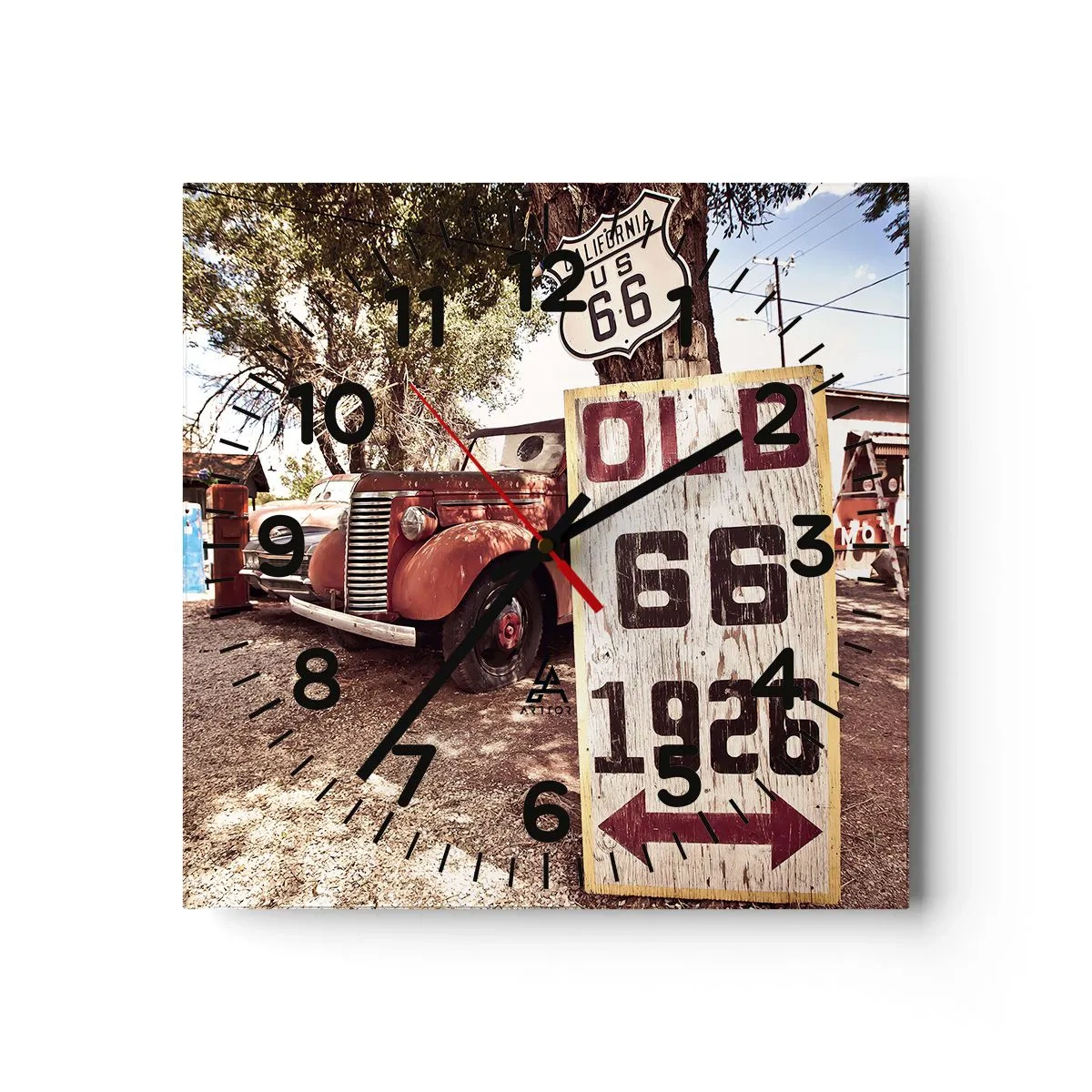 Relógio de parede - Relógio em vidro - A lenda de uma província americana - 40x40 cm