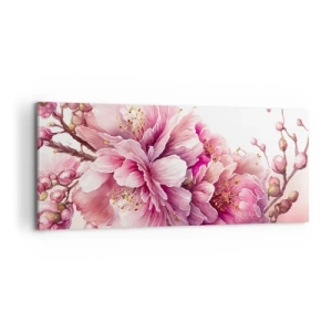 Quadro em tela - Flor de cerejeira - 100x40 cm