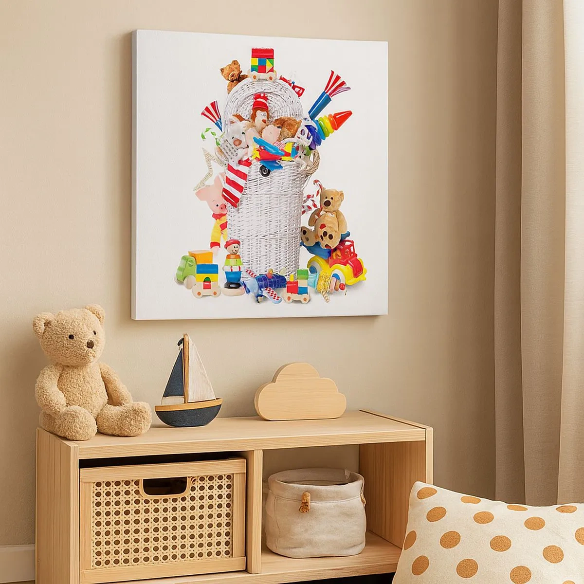 Quadro em tela - Tesouros das crianças - 30x30 cm
